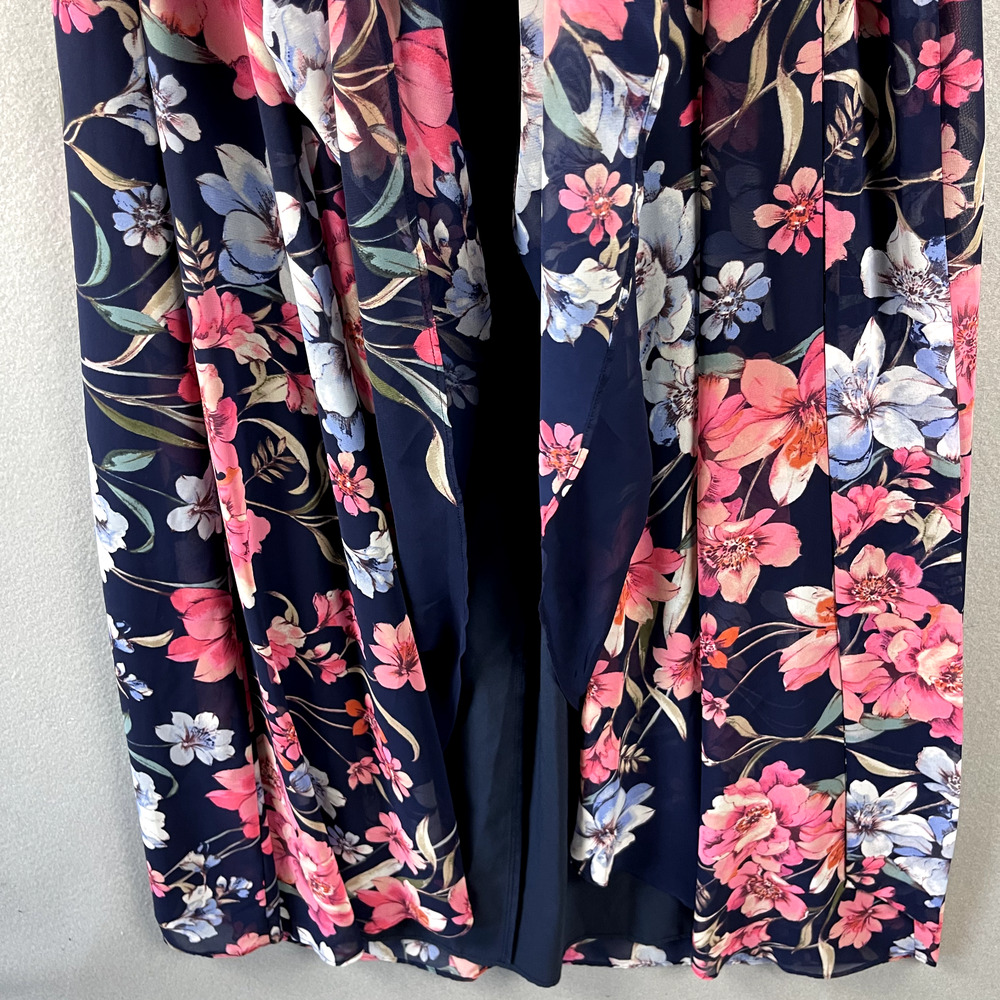 Eliza J Obi Dress Womens 4 Pink Blue Floral High Low Flowy Feminine Romantic - Picture 6 of 16